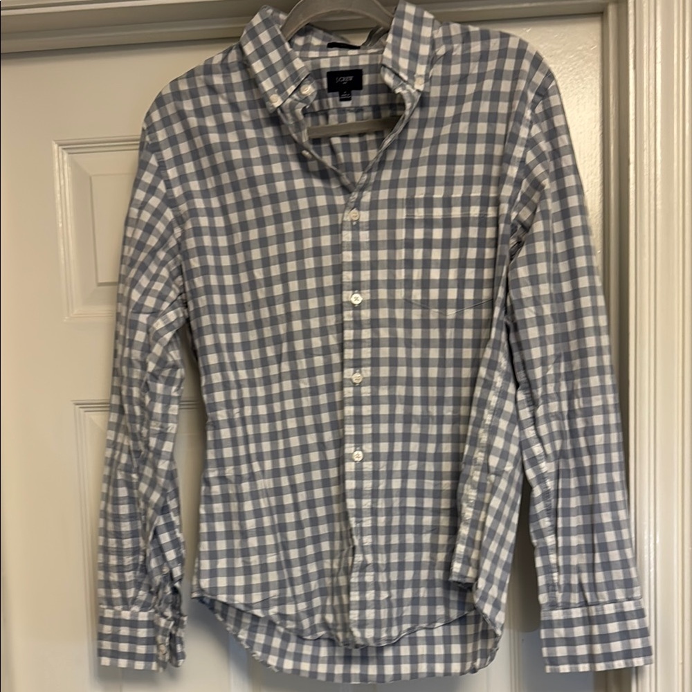 J. Crew Men's gray Checkered Shirt
